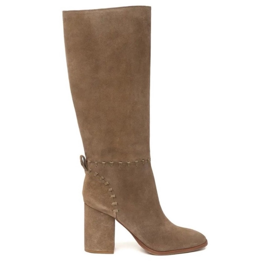 TORY BURCH Contraire Suede Western Cowboy Knee High Block Heel Boots \\ 10.5